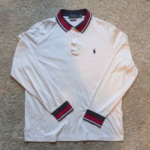Polo Ralph Lauren Mens Ribbed Trim Striped Polo Large